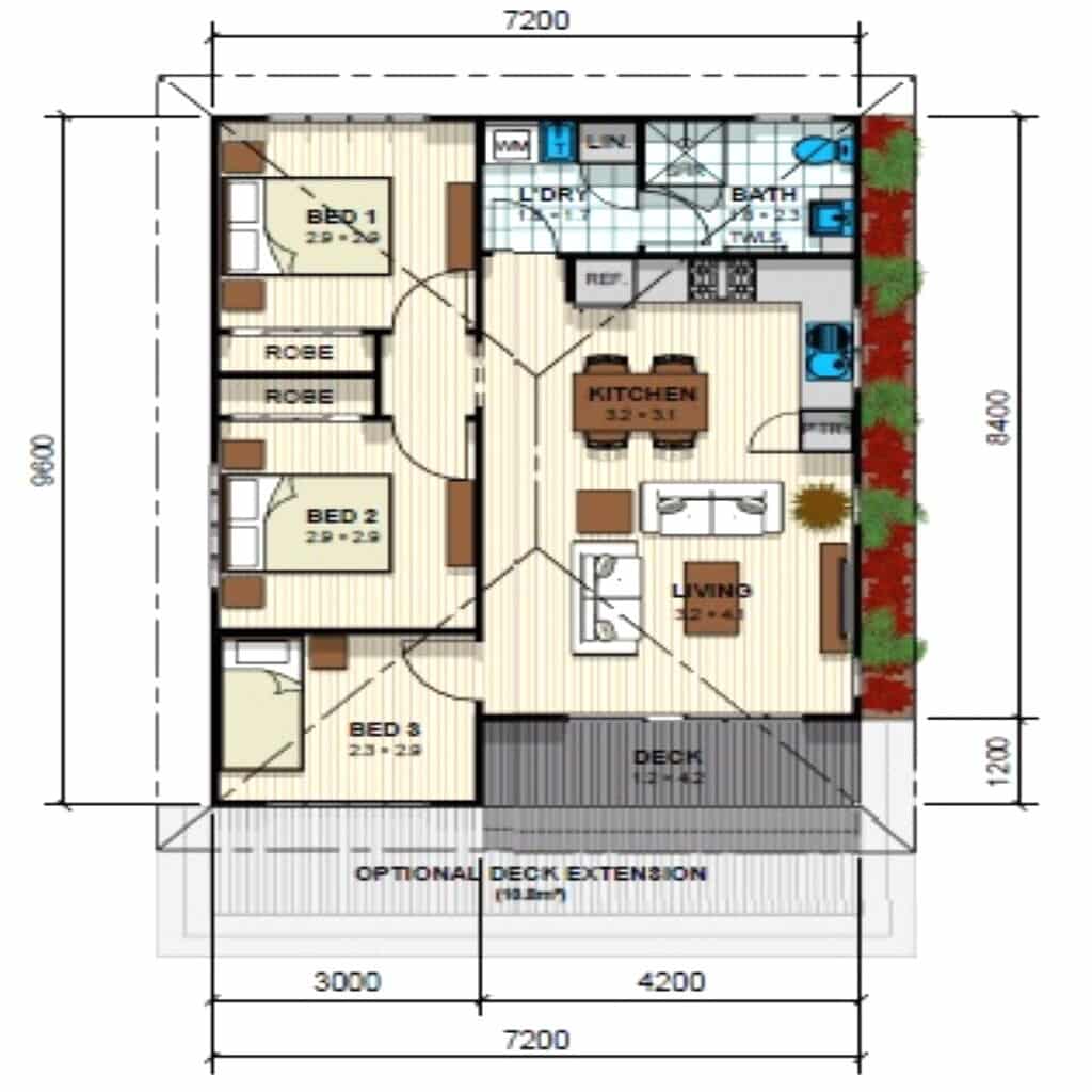 Carnegie 3 bed floor plan